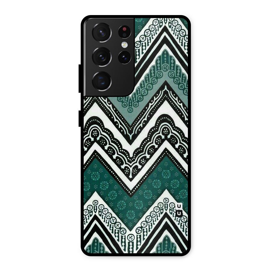 Patterned Chevron Metal Back Case for Galaxy S21 Ultra 5G