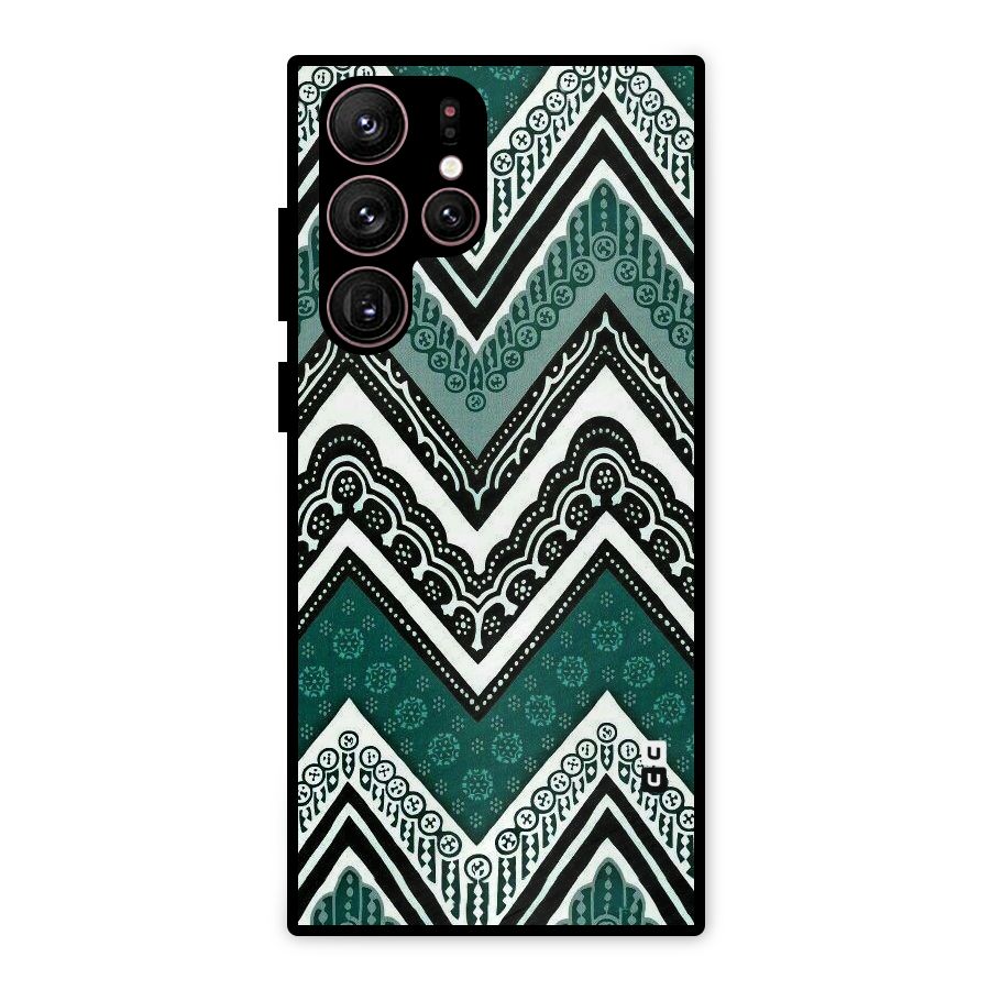 Patterned Chevron Metal Back Case for Galaxy S22 Ultra 5G