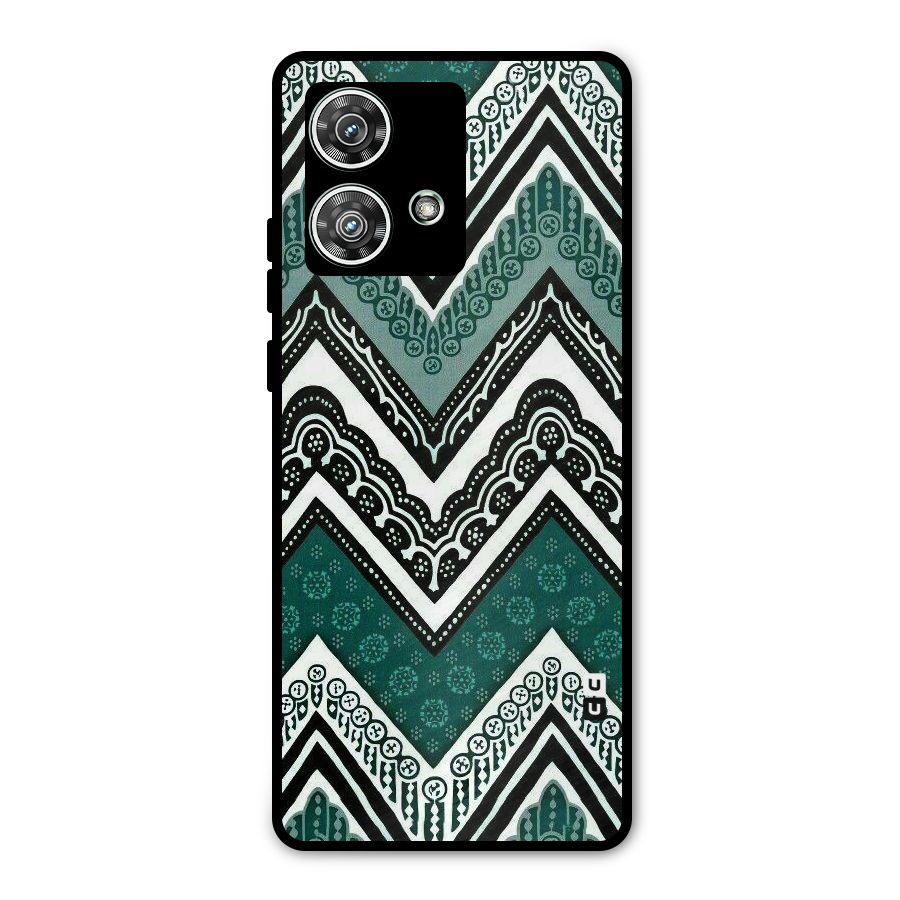 Patterned Chevron Metal Back Case for Motorola Edge 40 Neo