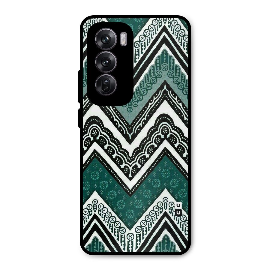Patterned Chevron Metal Back Case for Oppo Reno12 Pro