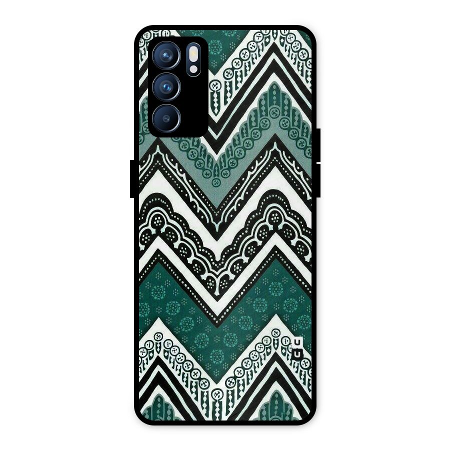 Patterned Chevron Metal Back Case for Oppo Reno6 5G