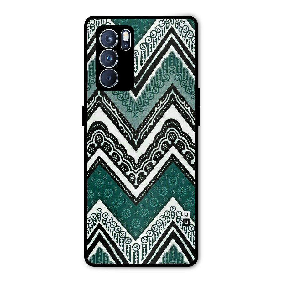 Patterned Chevron Metal Back Case for Oppo Reno6 Pro 5G