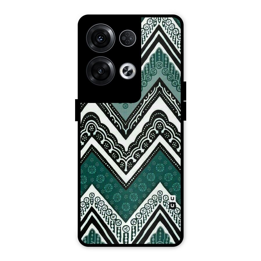 Patterned Chevron Metal Back Case for Oppo Reno8 Pro 5G