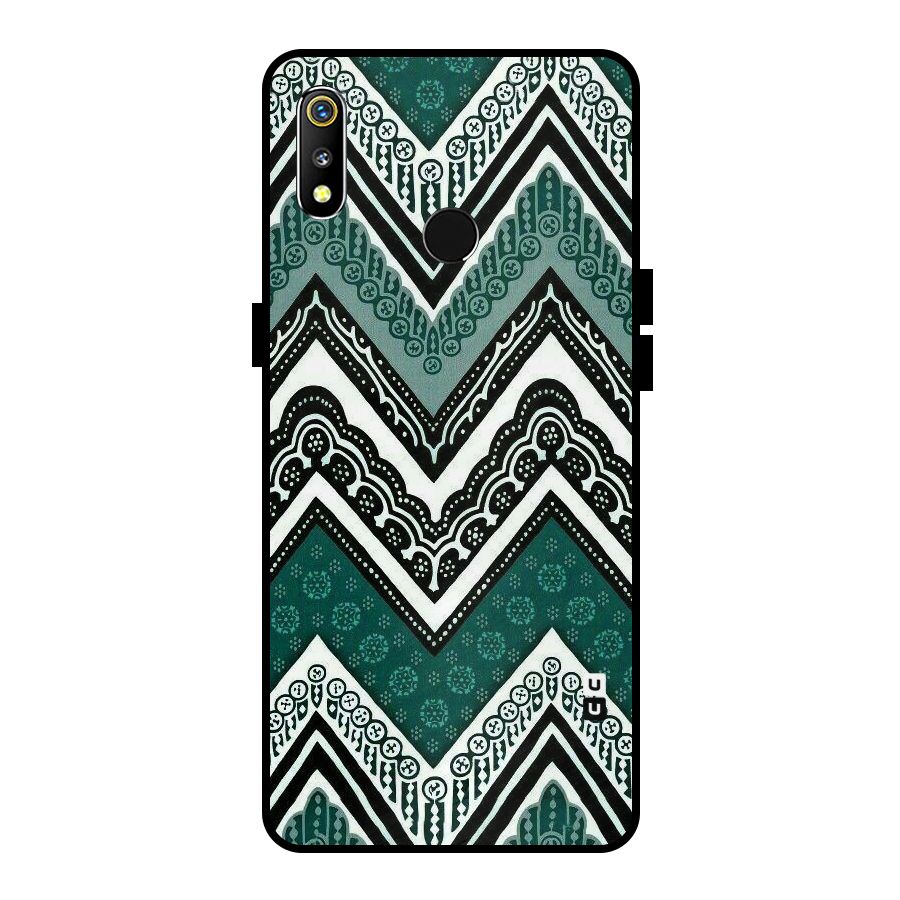 Patterned Chevron Metal Back Case for Realme 3