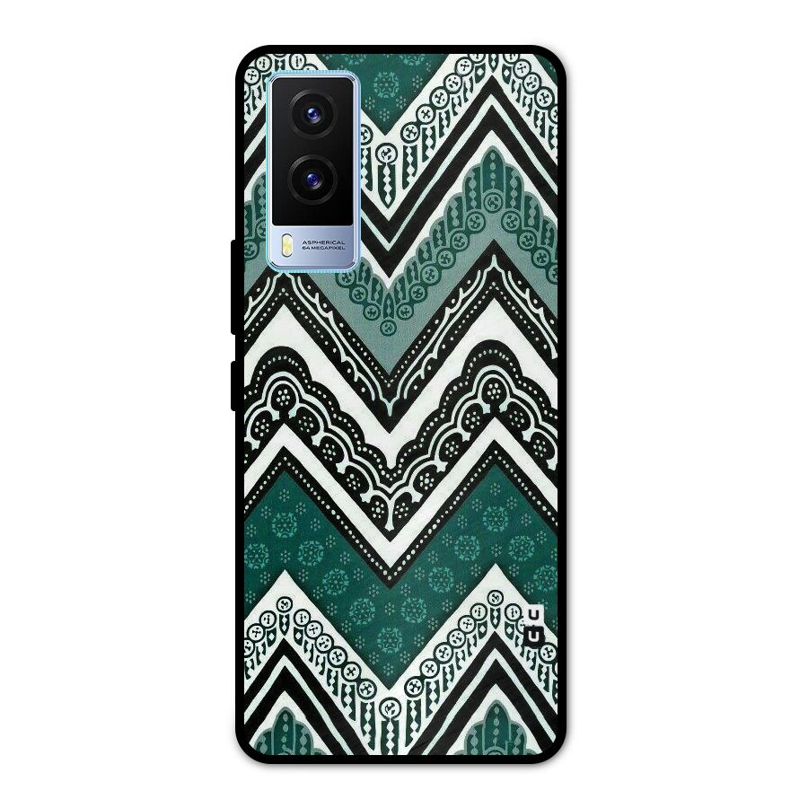 Patterned Chevron Metal Back Case for Vivo V21e 5G