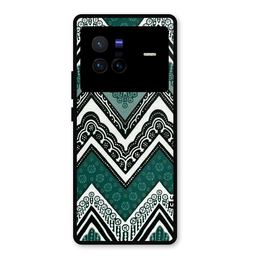 Patterned Chevron Metal Back Case for Vivo X80