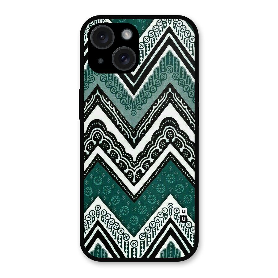 Patterned Chevron Metal Back Case for iPhone 15