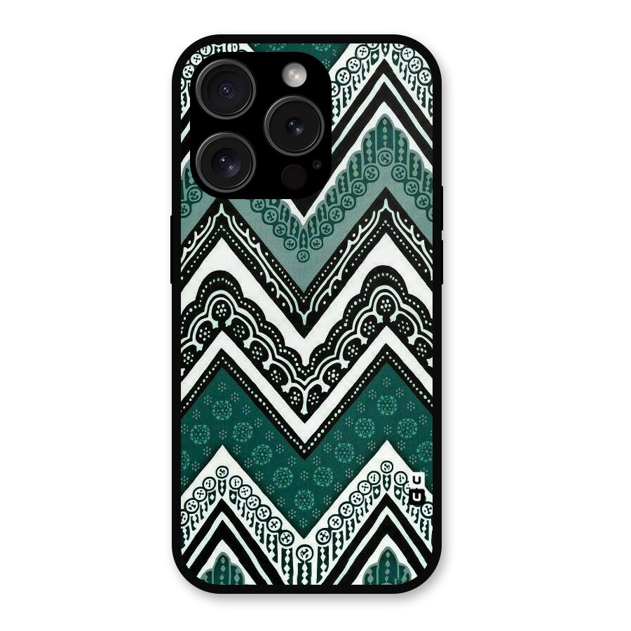 Patterned Chevron Metal Back Case for iPhone 15 Pro