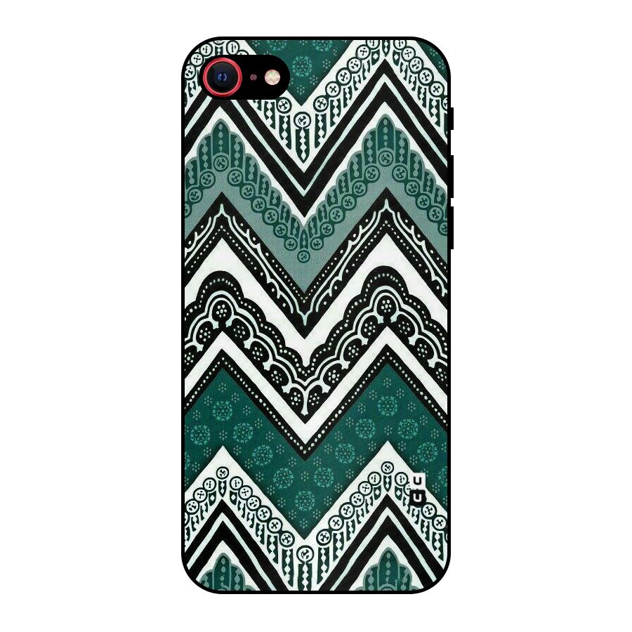 Patterned Chevron Metal Back Case for iPhone SE 2022
