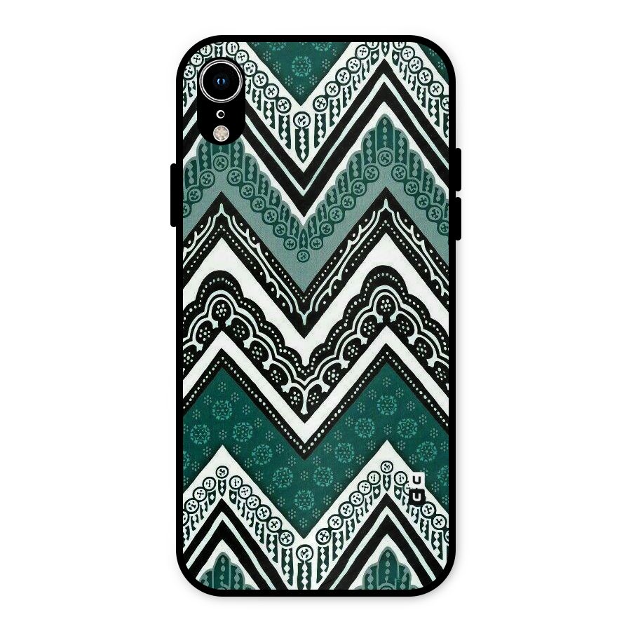 Patterned Chevron Metal Back Case for iPhone XR