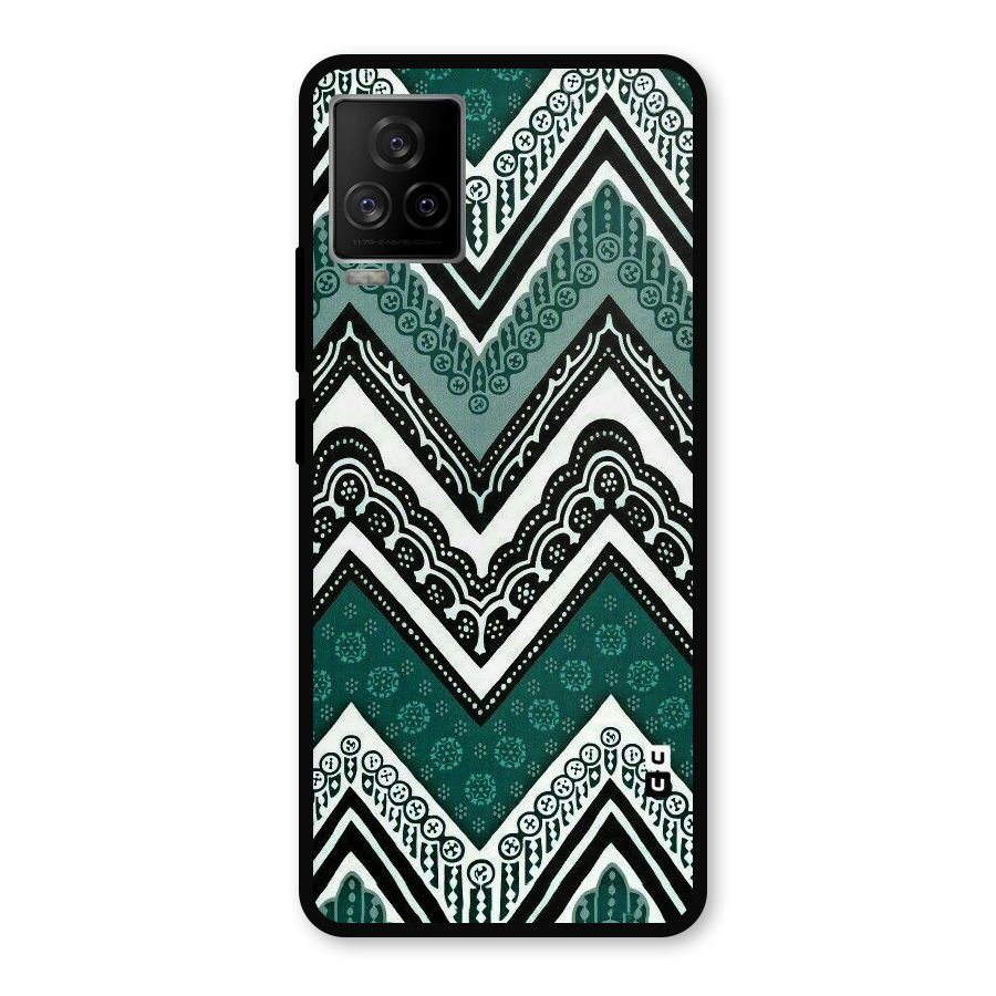 Patterned Chevron Metal Back Case for iQOO 7 Legend 5G