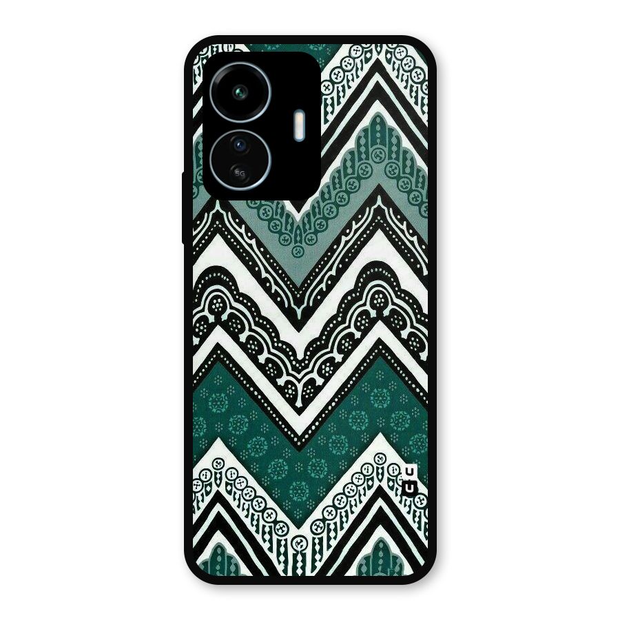 Patterned Chevron Metal Back Case for vivo iQOO Z6 Lite 5G