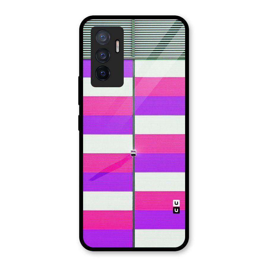 Patterns City Glass Back Case for Vivo V23e