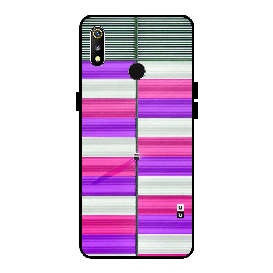 Patterns City Metal Back Case for Realme 3i