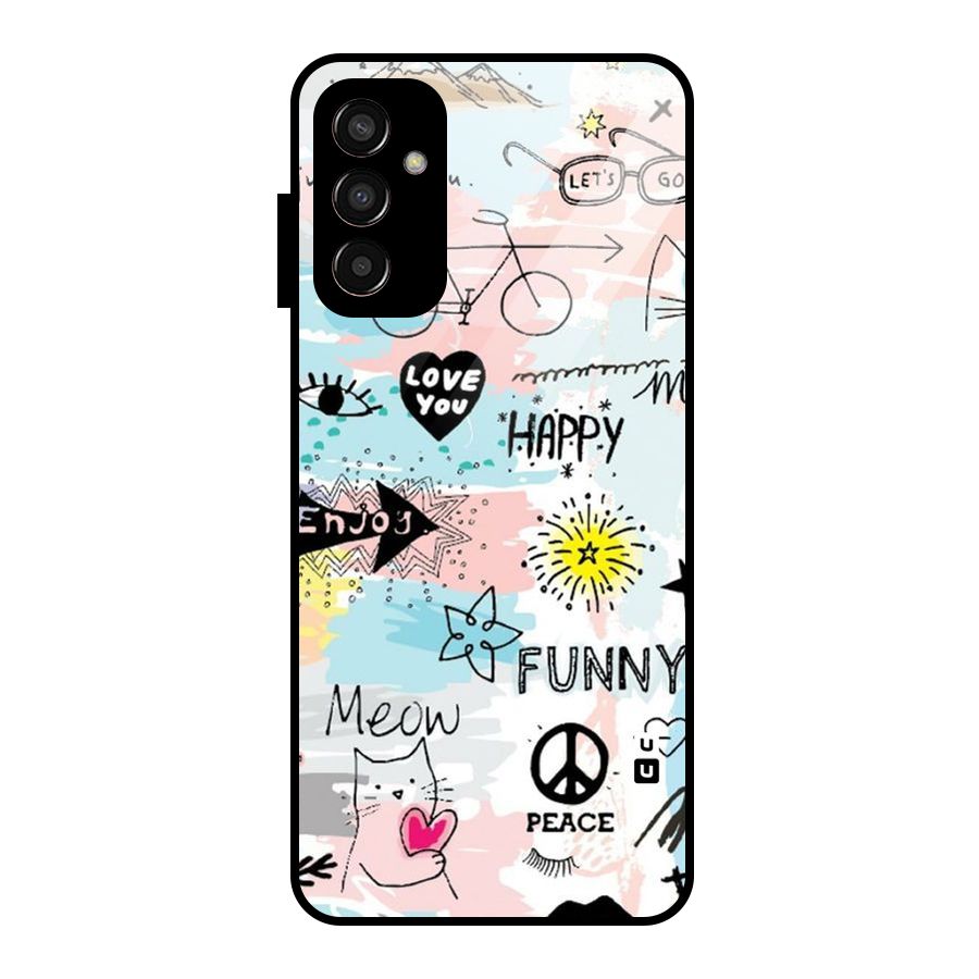 Peace And Funny Glass Back Case for Galaxy F13