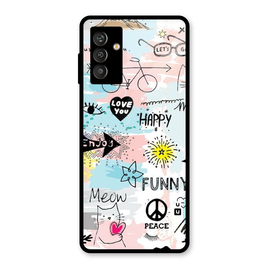 Peace And Funny Glass Back Case for Galaxy M13