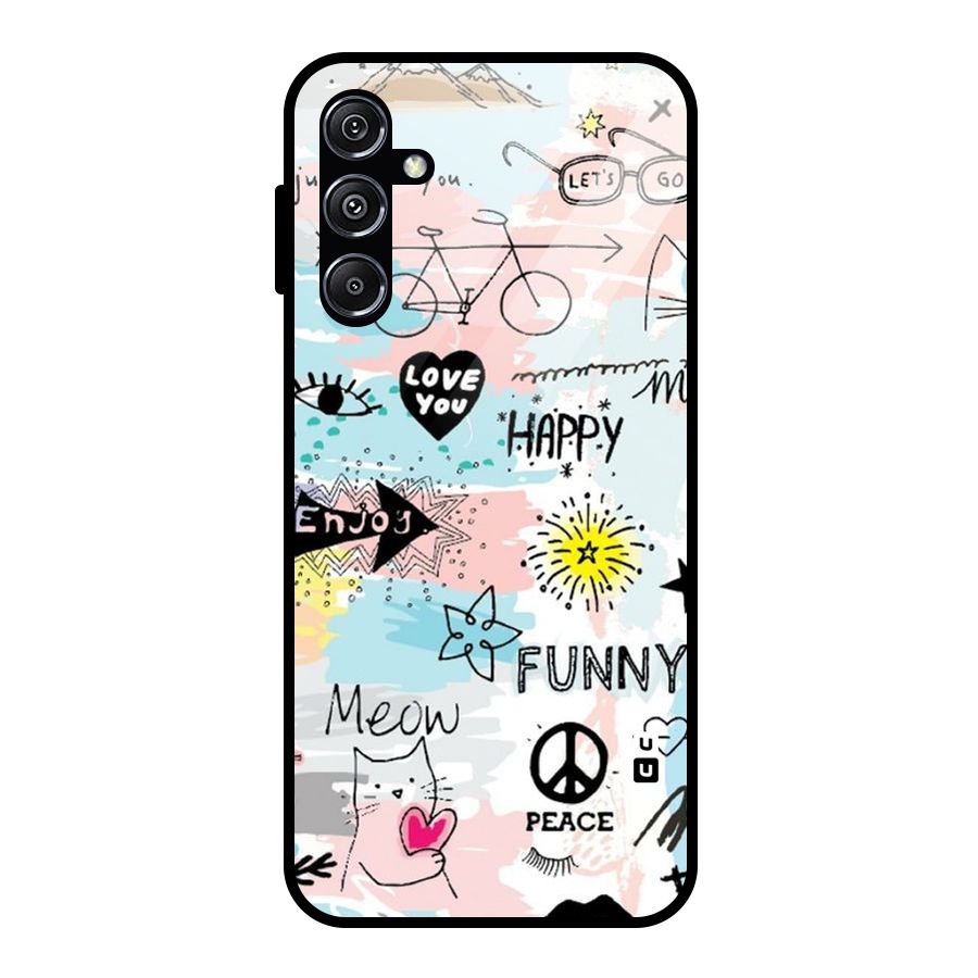 Peace And Funny Glass Back Case for Galaxy M34 5G