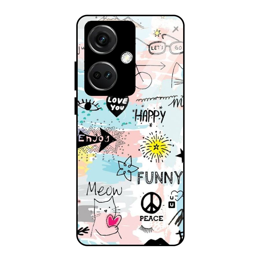 Peace And Funny Glass Back Case for OnePlus Nord CE 3 5G