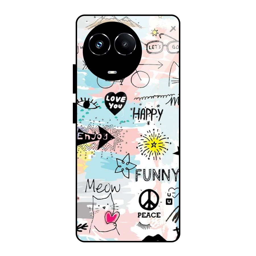 Peace And Funny Glass Back Case for Realme 11X
