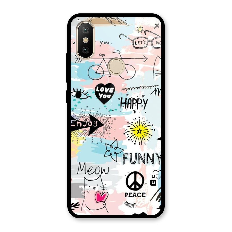 Peace And Funny Glass Back Case for Redmi A2