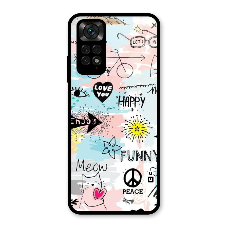 Peace And Funny Glass Back Case for Redmi Note 11S