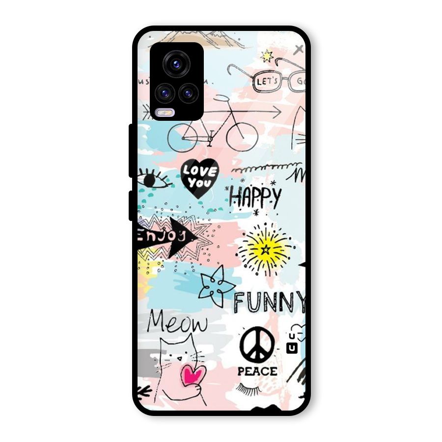 Peace And Funny Glass Back Case for Vivo V20 2021
