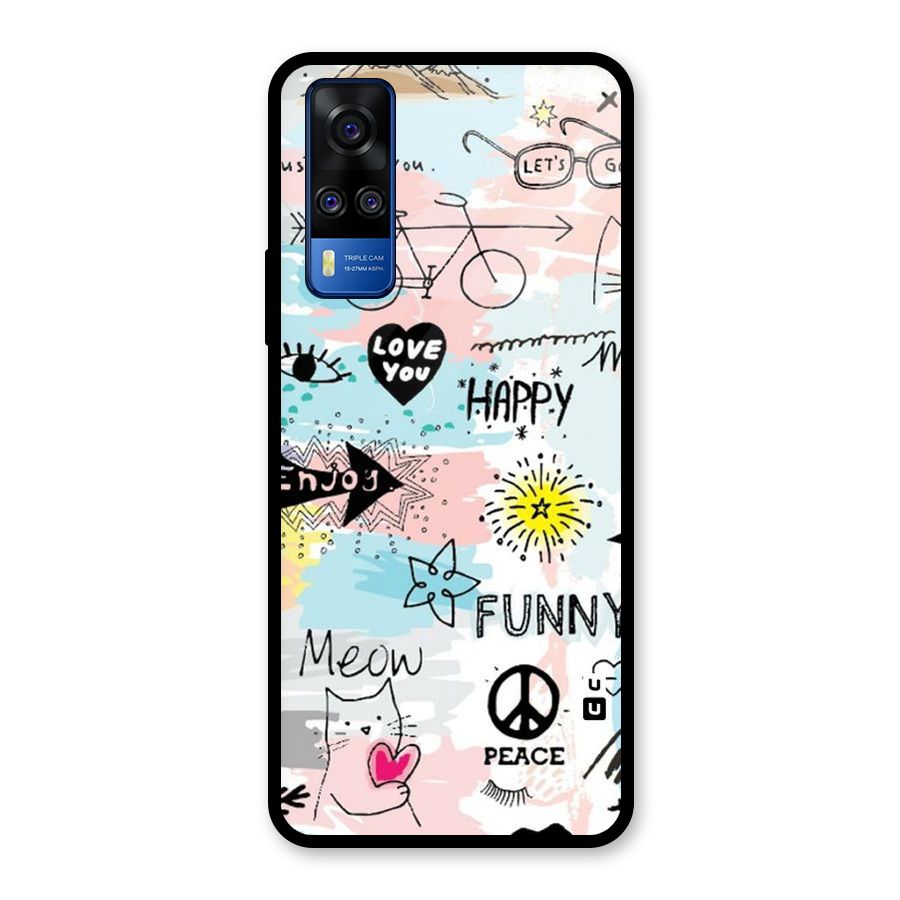 Peace And Funny Glass Back Case for Vivo Y31