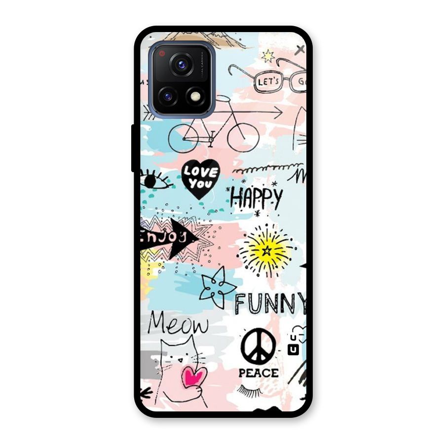Peace And Funny Glass Back Case for Vivo Y72 5G