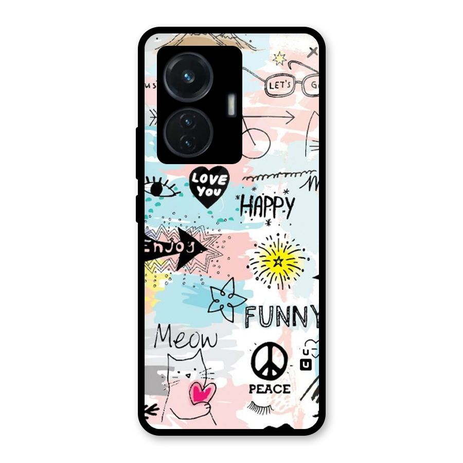Peace And Funny Glass Back Case for iQOO Z6 44W