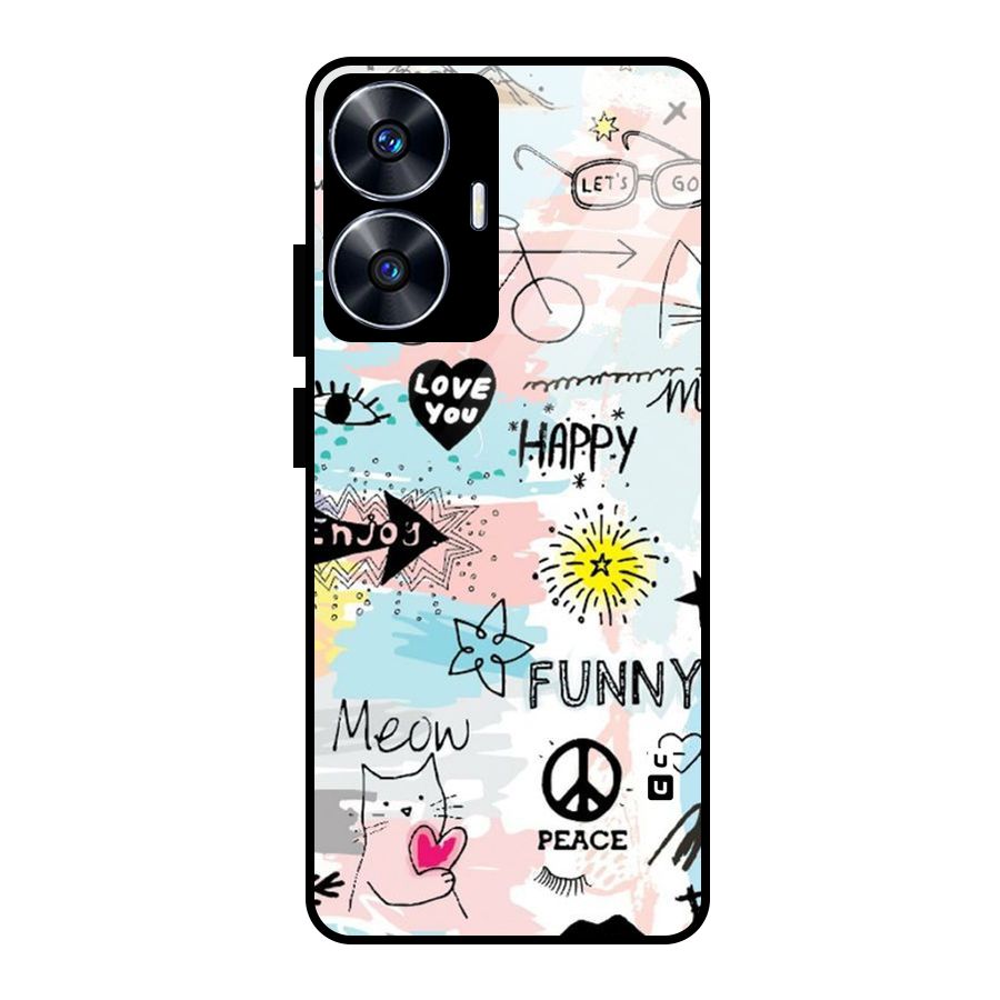 Peace And Funny Glass Back Case for realme C55
