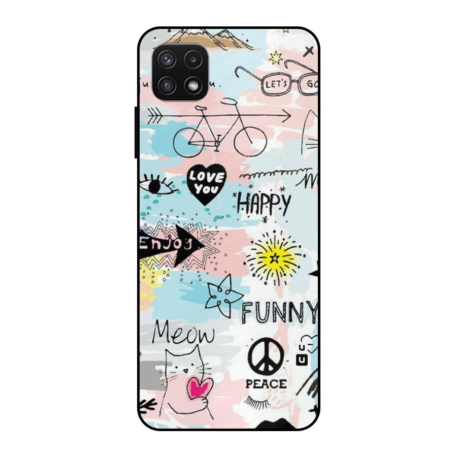 Peace And Funny Metal Back Case for Galaxy A22 5G