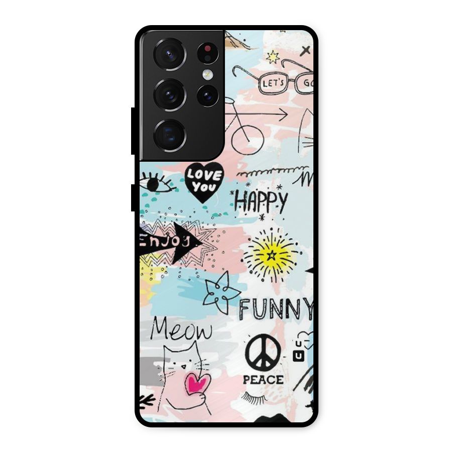 Peace And Funny Metal Back Case for Galaxy S21 Ultra 5G