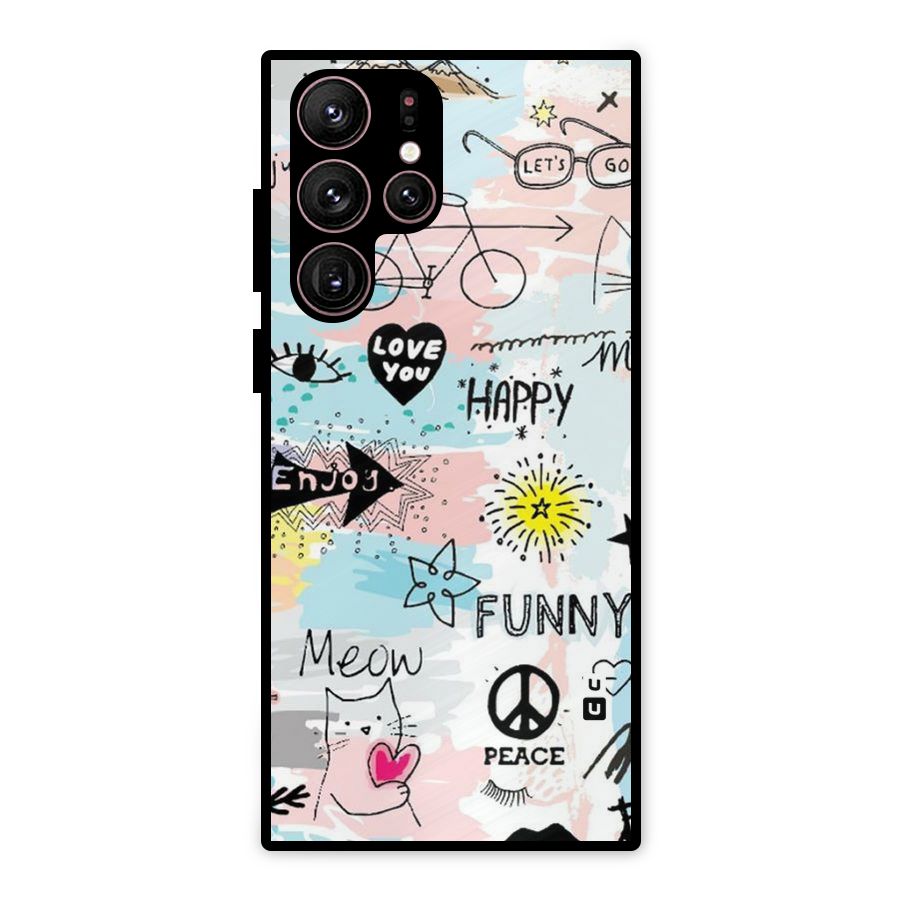 Peace And Funny Metal Back Case for Galaxy S22 Ultra 5G