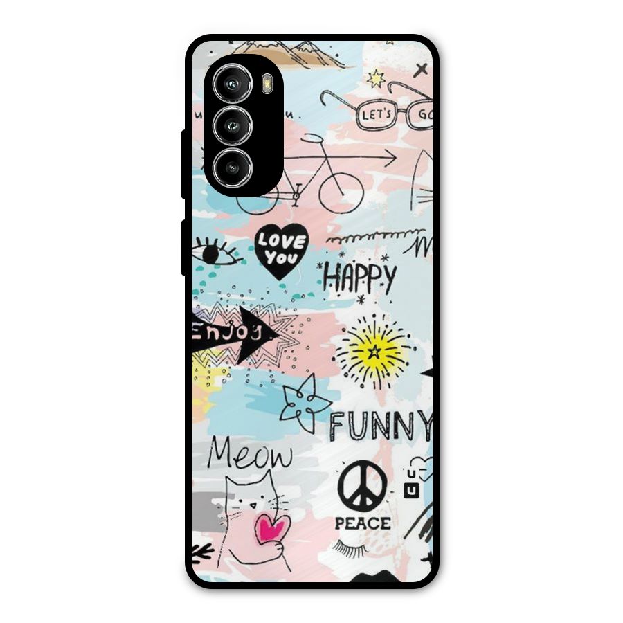 Peace And Funny Metal Back Case for Moto G52