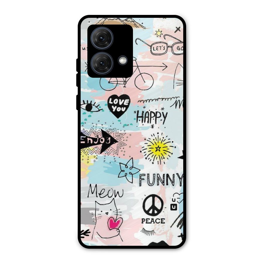 Peace And Funny Metal Back Case for Moto G84