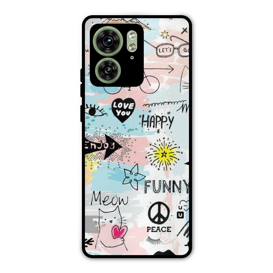 Peace And Funny Metal Back Case for Motorola Edge 40 5G