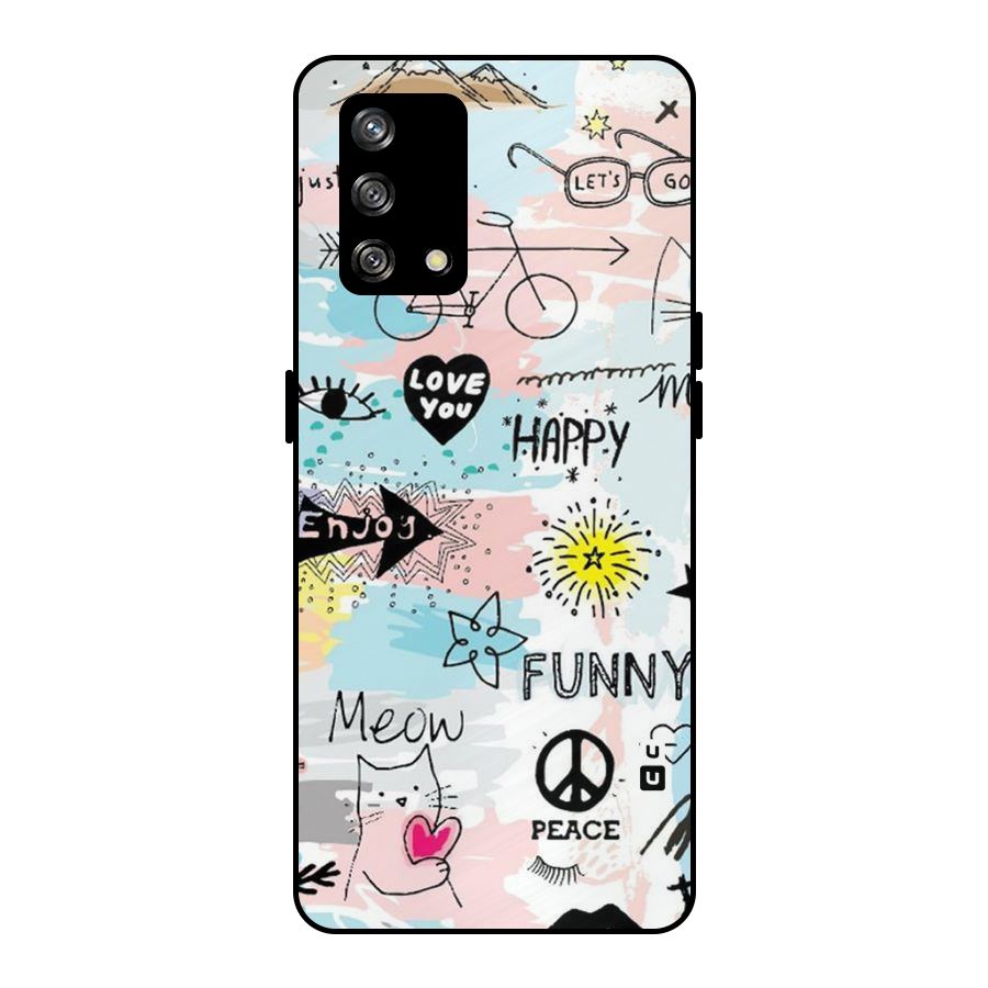 Peace And Funny Metal Back Case for Oppo F19