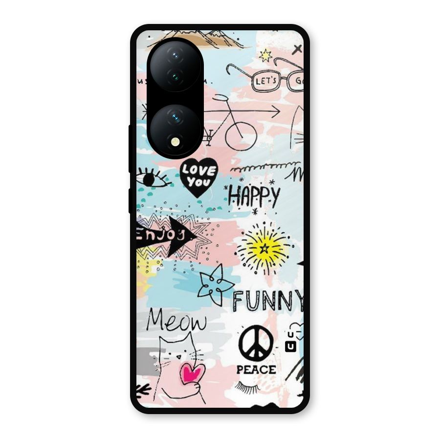 Peace And Funny Metal Back Case for Vivo T2