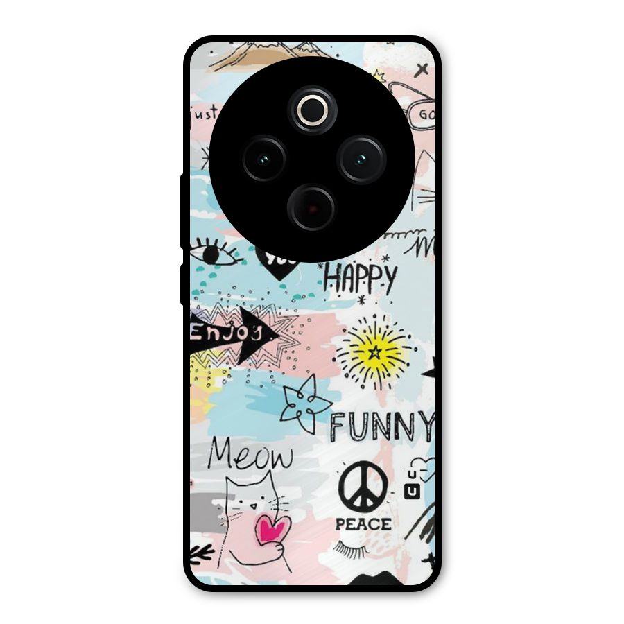Peace And Funny Metal Back Case for Vivo T4