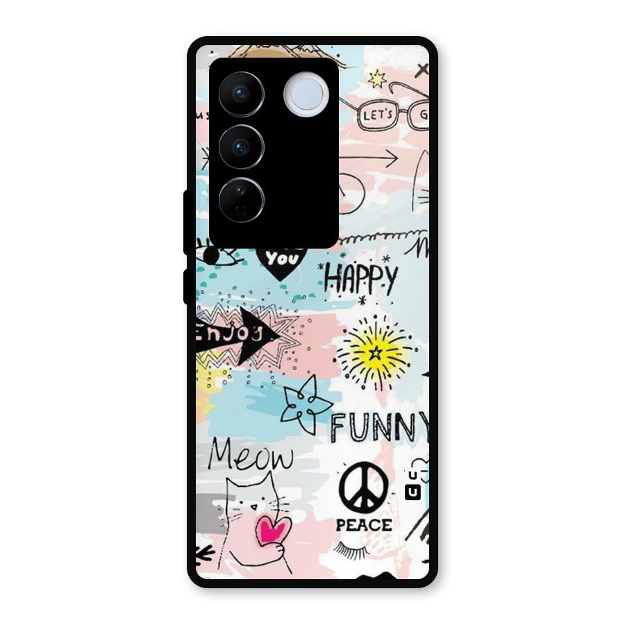 Peace And Funny Metal Back Case for Vivo V27