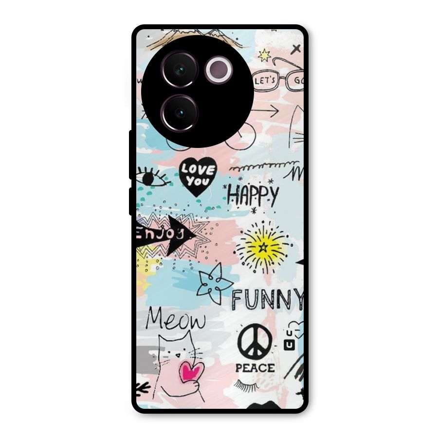 Peace And Funny Metal Back Case for Vivo V30e