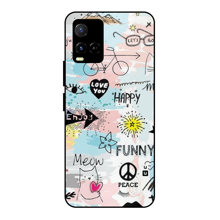 Peace And Funny Metal Back Case for Vivo Y21A