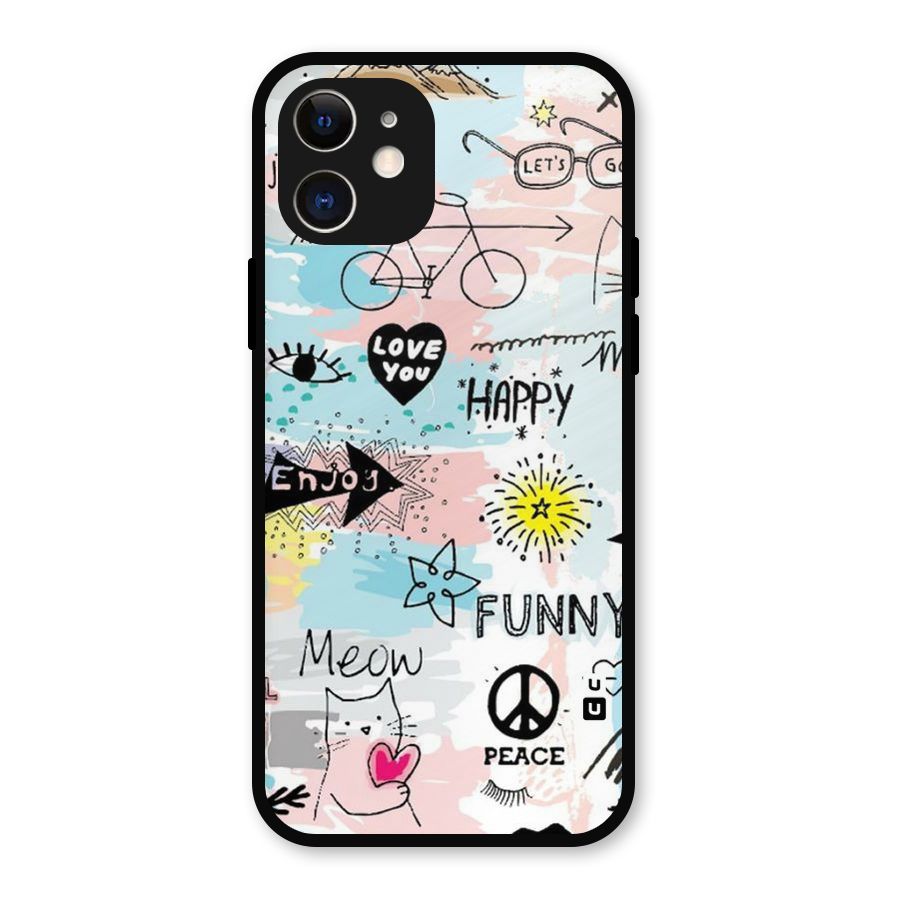 Peace And Funny Metal Back Case for iPhone 12