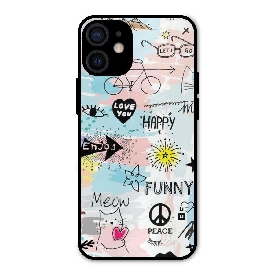 Peace And Funny Metal Back Case for iPhone 12 Mini