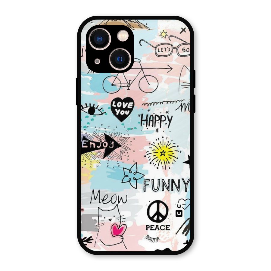 Peace And Funny Metal Back Case for iPhone 13