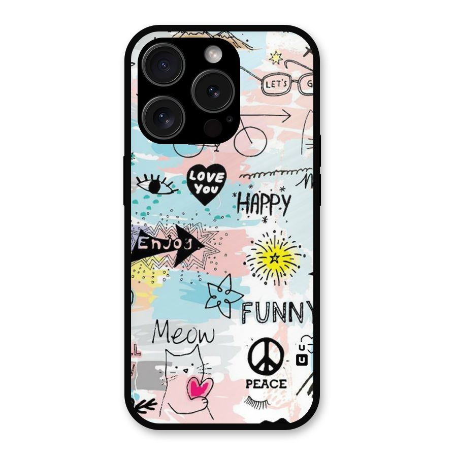 Peace And Funny Metal Back Case for iPhone 15 Pro