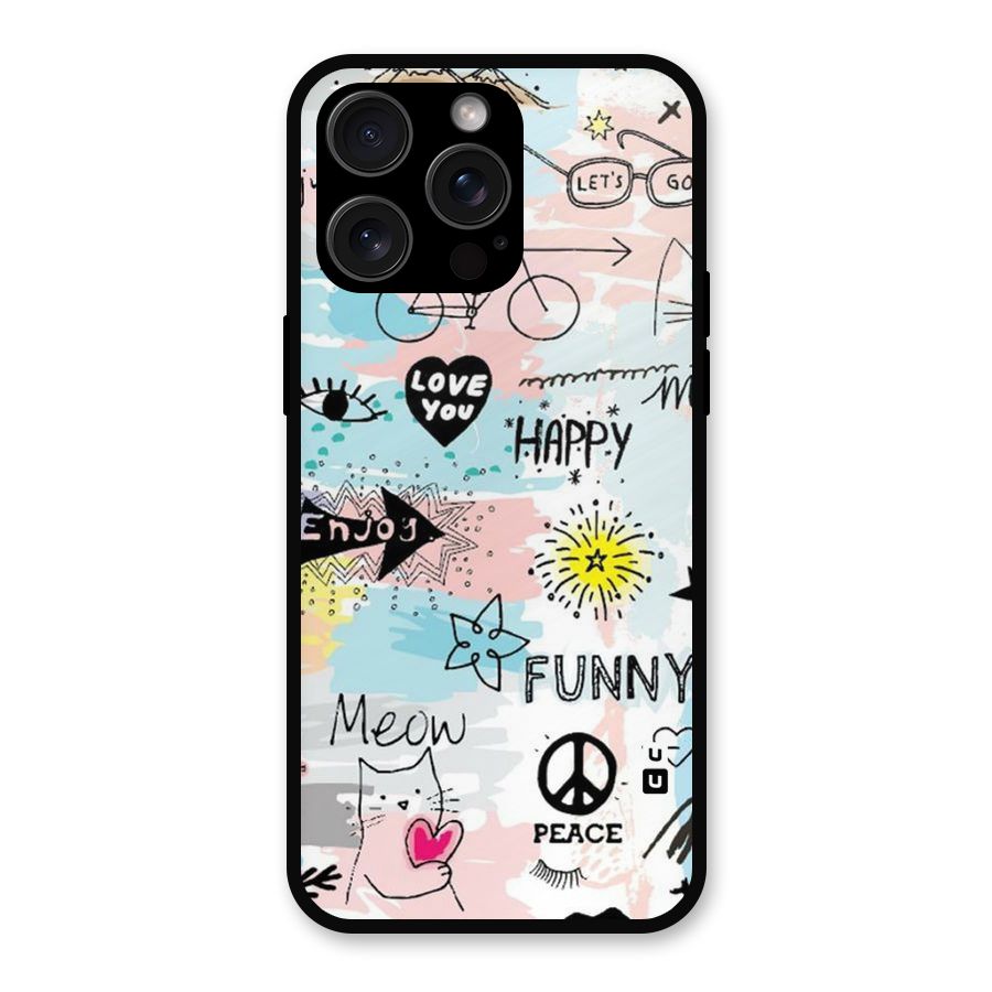 Peace And Funny Metal Back Case for iPhone 15 Pro Max