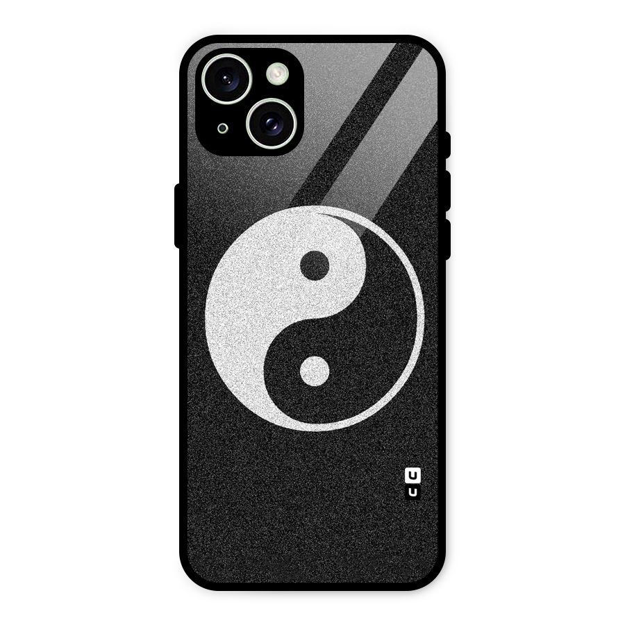 Peace Disorted Glass Back Case for iPhone 15 Plus