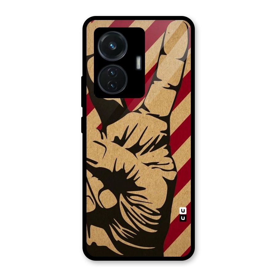 Peace Stripes Glass Back Case for Vivo T1 44W