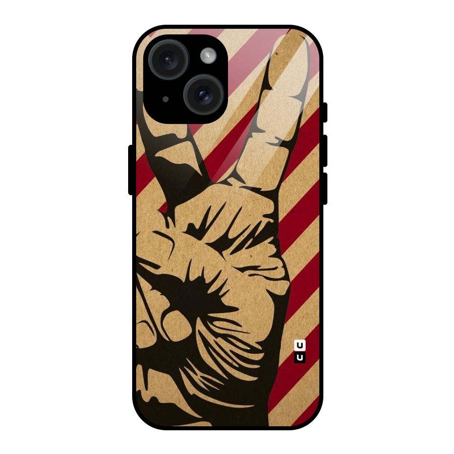 Peace Stripes Glass Back Case for iPhone 15
